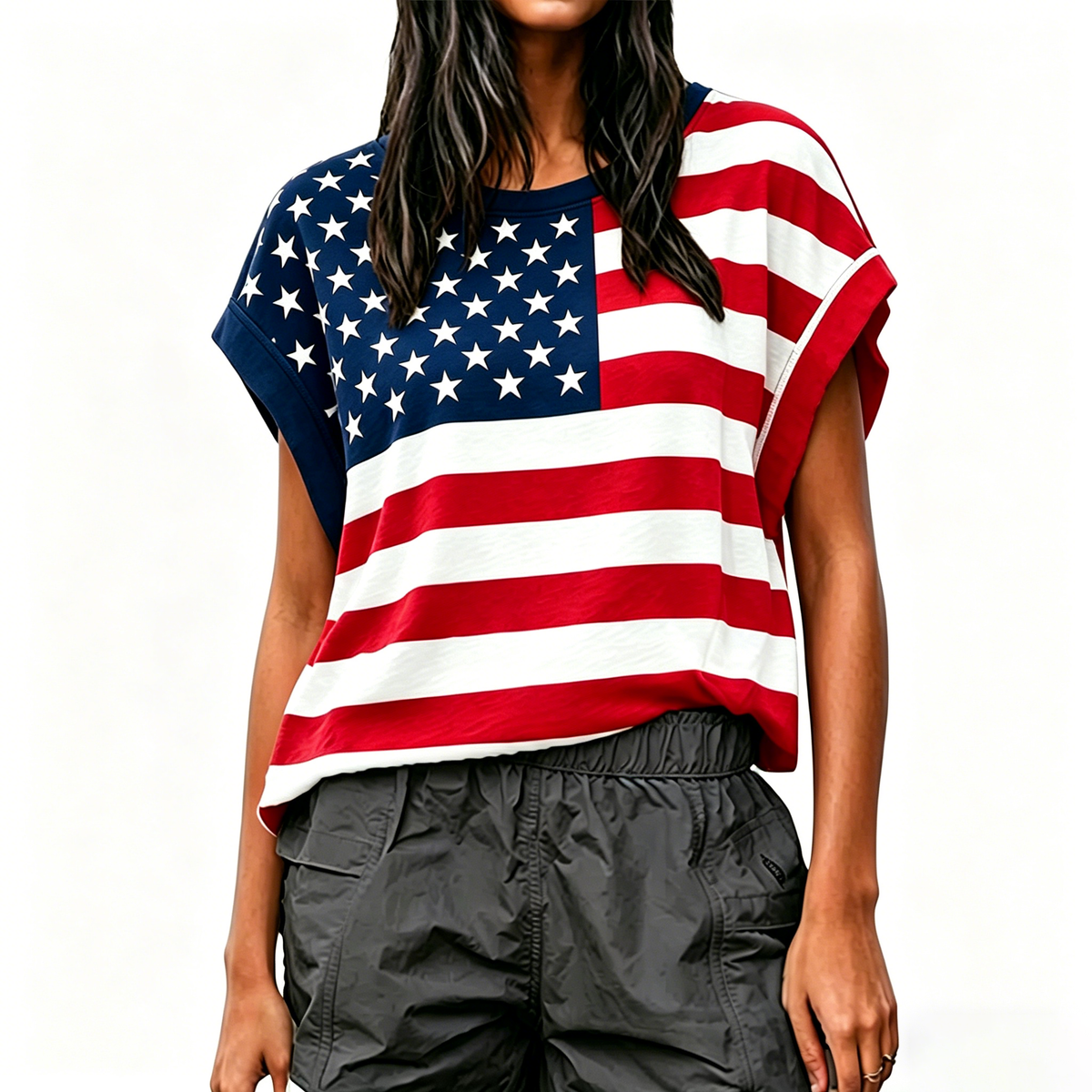 American Flag Cross-Back Shirt