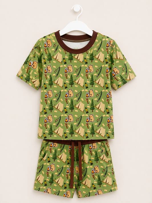 Camping capybara bamboo set