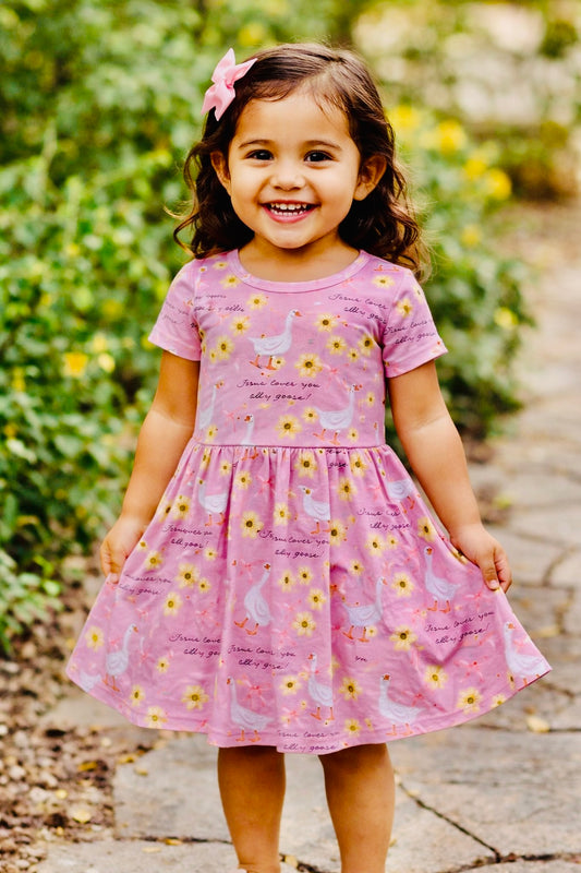Jesus loves you silly goose bamboo twirl dress