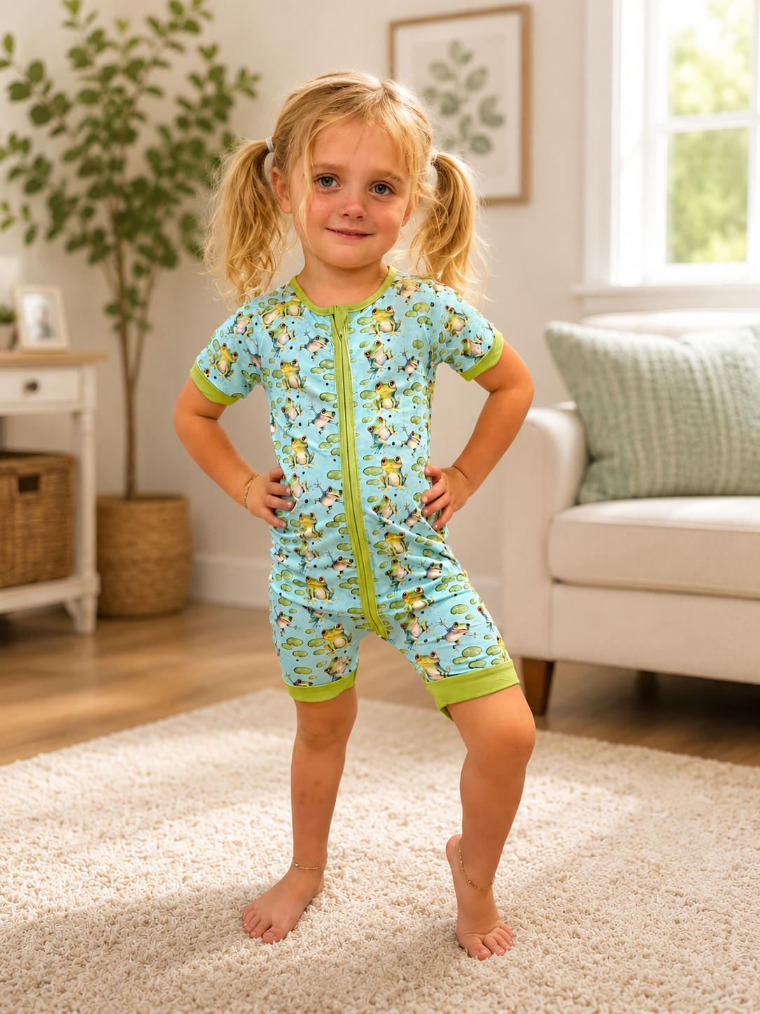 Frog shortie pajamas