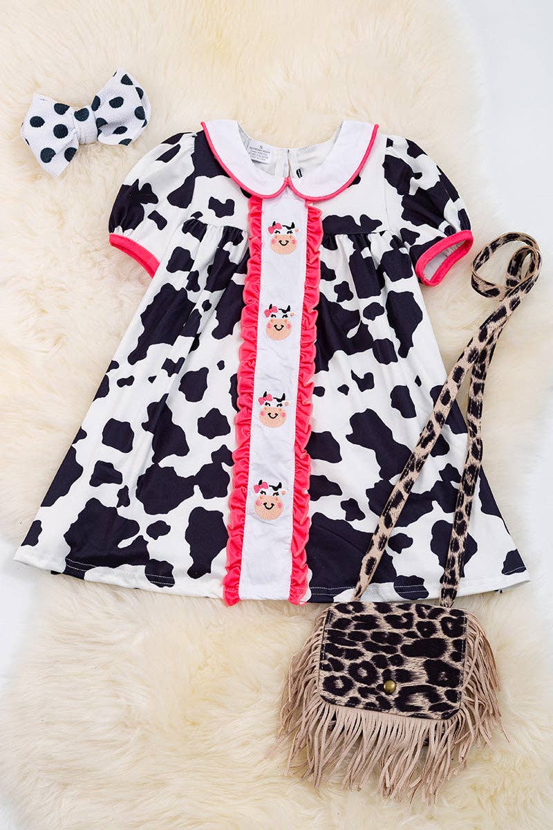 Cow print Applique dress