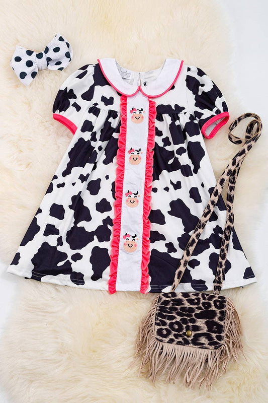 Cow print Applique dress