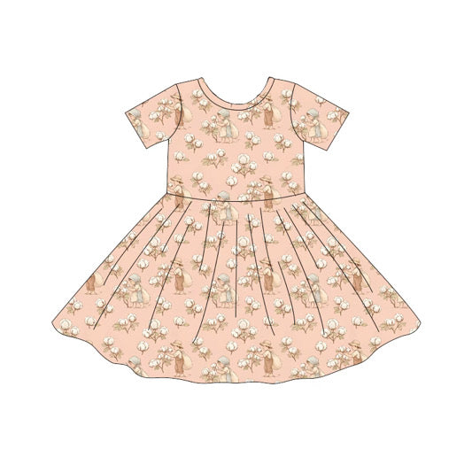 Vintage cotton picker bamboo twirl dress