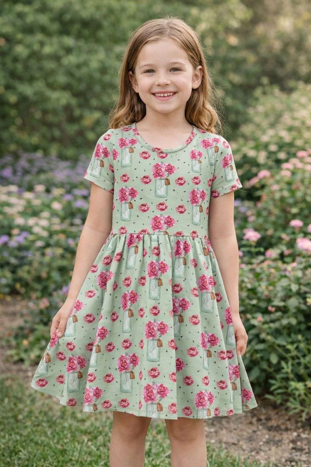 Summer mason jars bamboo twirl dress