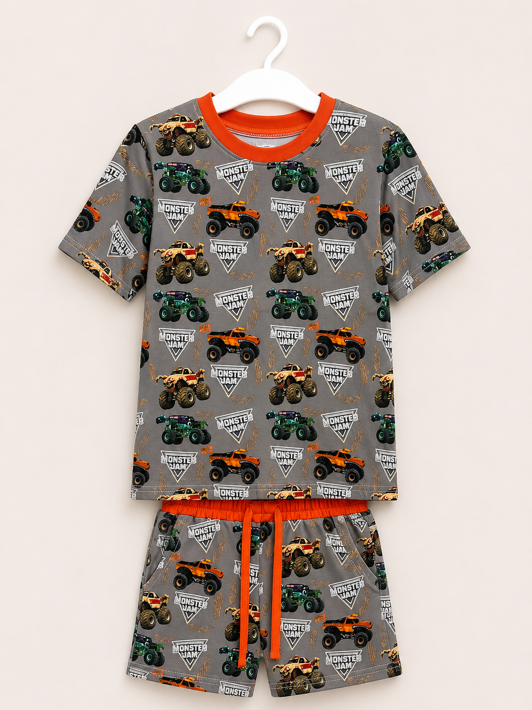 Monster trucks bamboo shorts set