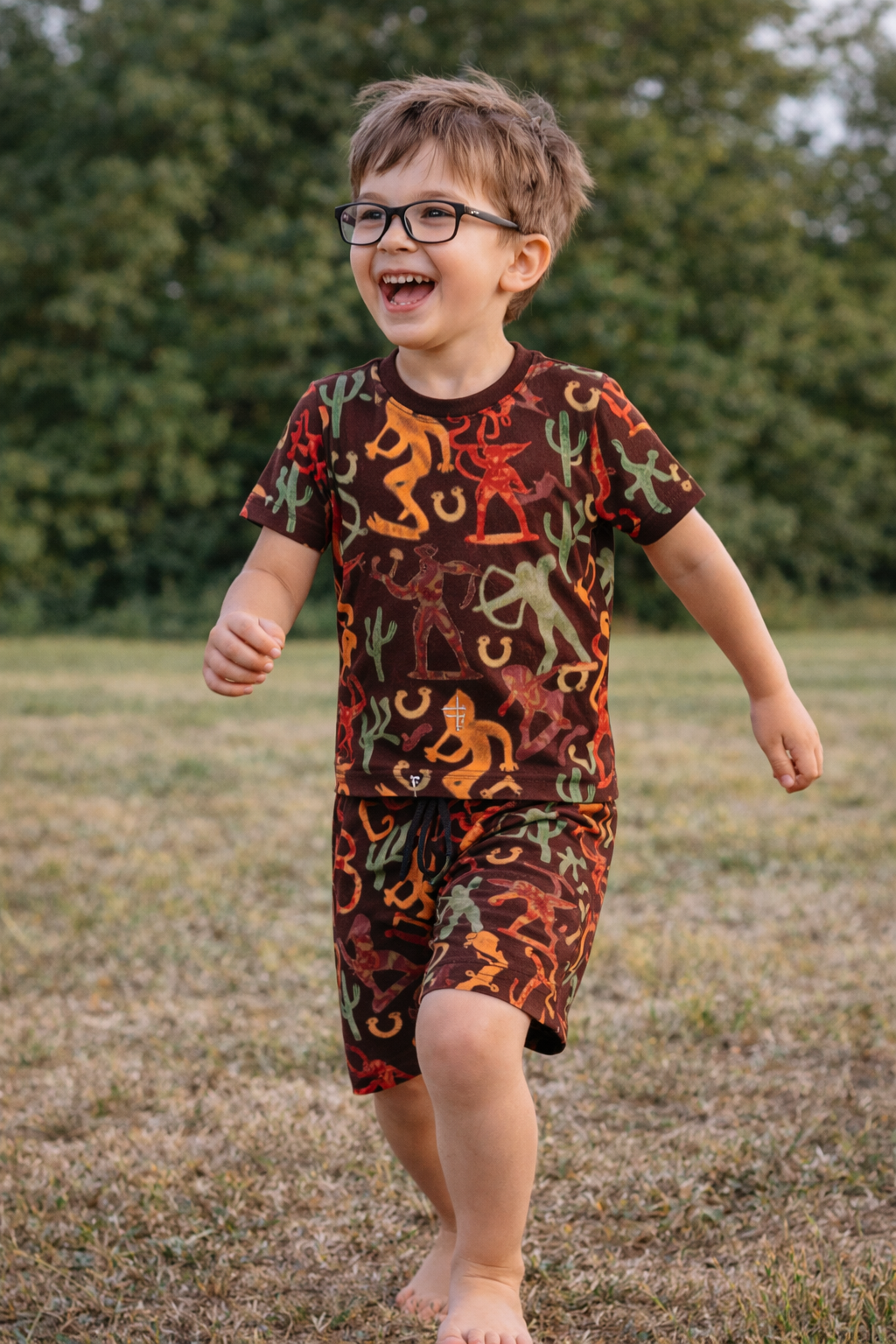 Cowboys and Indians Bamboo shorts set