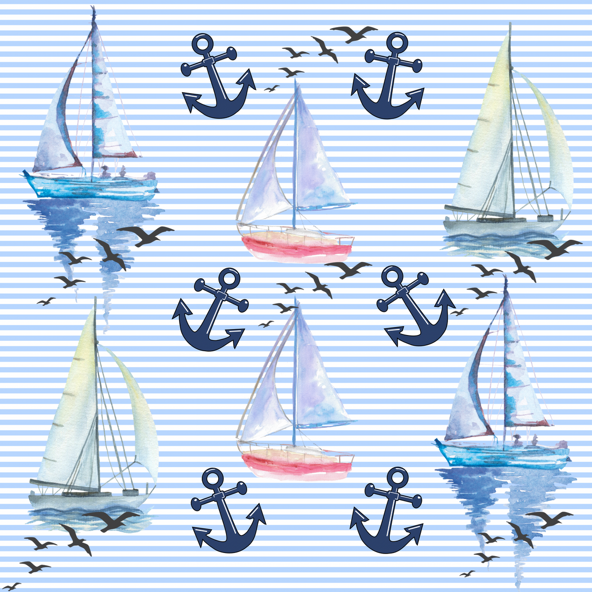 Sailing the waves bamboo shortie pajamas