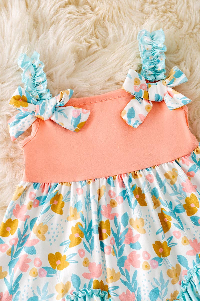 Peach & mint floral set