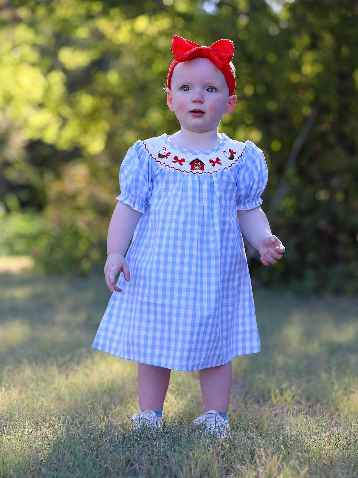 Farm Smocking Embroidered Girls Dress